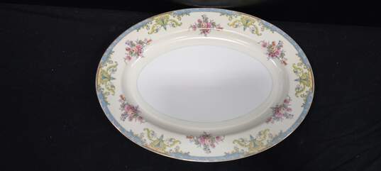 Japanese Floral Pattern Ceramic Platter image number 2