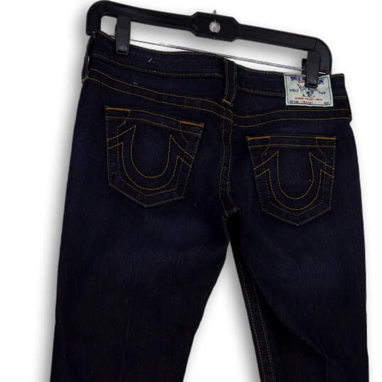 Womens Blue Denim Dark Wash Pockets Stretch Straight Leg Jeans Size 27 image number 4