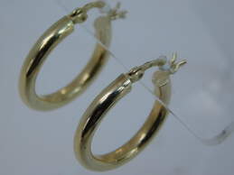 14K Yellow Gold Puffed Tube Hoop Earrings 1.9g