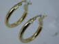 14K Yellow Gold Puffed Tube Hoop Earrings 1.9g image number 1