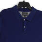 Mens Navy Blue Standard Fit Spread Collar Short Sleeve Polo Shirt Size XL image number 3