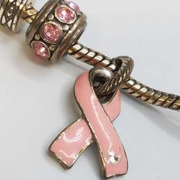 Brighton Silver Tone Crystal Enamel Power Of Pink Cancer Love Bracelet 42.4g alternative image