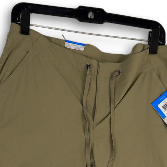 NWT Womens Green Slash Pockets Drawstring Active Fit Capri Pants Size 12 image number 3