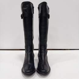 Unbranded Black Tall Leather Boots Size 9.5B alternative image