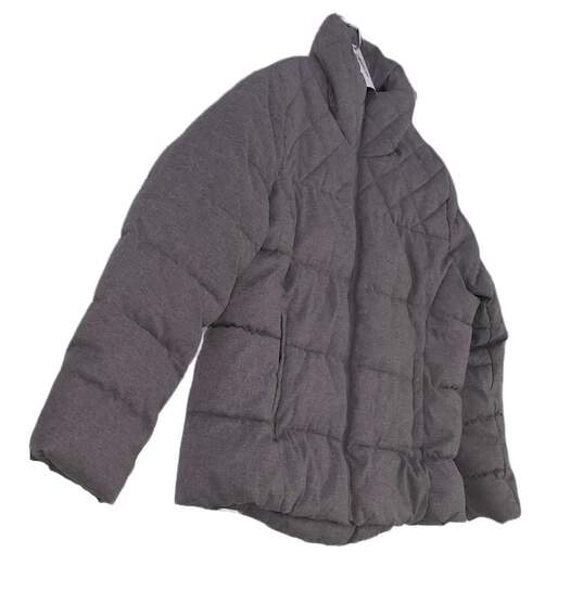 Mens Gray Long Sleeve Collared Full Zip Winter Puffer Jacket Size XL image number 2
