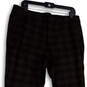 NWT Womens Brown Black Plaid Flat Front Straight Leg Dress Pants Size 14W image number 3