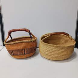 Pair of Hand Woven Large Bolga Baskets