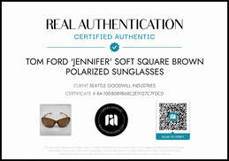 Tom Ford Jennifer Soft Square Brown Polarized Sunglasses in Original Box AUTHENTICATED alternative image