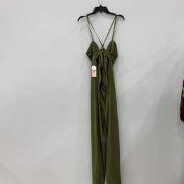 NWT Blashe Womens Olive Green Lace Spaghetti Strap One-Piece Jumpsuit Dress Sz L alternative image