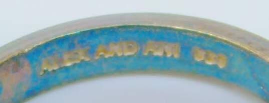 Alex & Ani & Artisan 925 Rhinestone Accent Sword Blue Opal Inlay Scrolled Spun Filigree Etched & Interlocking Band Rings Variety 14.3g image number 4