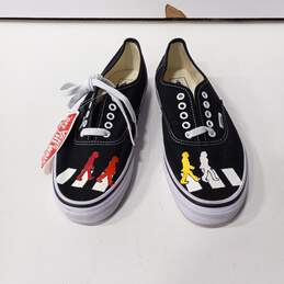 Black And White Vans Sneakers (Custom Painted The Beatles) (Men's Size 9, Women's Size 10.5) NWT