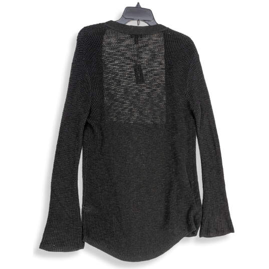 NWT Womens Black Knitted Long Sleeve Open Front Cardigan Sweater Size S/P image number 4