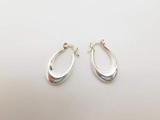 Artisan 925 Liquid Silver 5 Strand Necklace Modernist Hoop Bead Drop Earrings & Cut Out Ring 13.9g image number 2