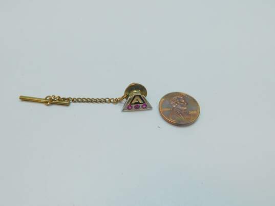Vintage 10K Two Tone Gold Ruby Company Service Pin 4.1g image number 3