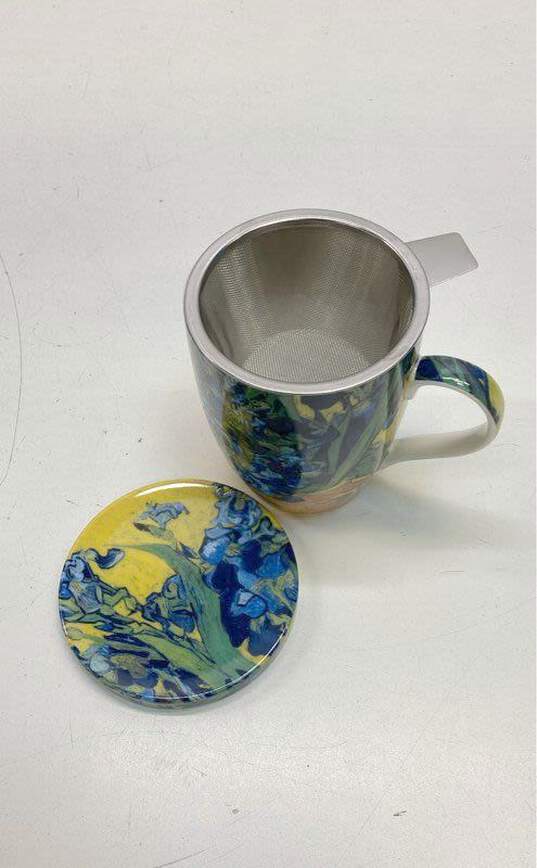 Tea Mug Infuser Vincent Van Gogh Motif Irises McINTOSH Ceramic Art Mug image number 2