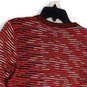 Womens Multicolor Striped Button Front Cropped Cardigan Sweater Size Small image number 4
