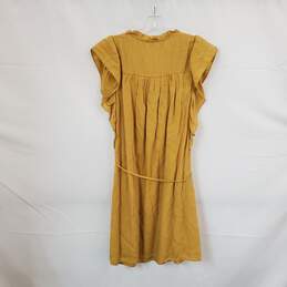 LOFT Gold Sleeveless Belted Midi Dress WM Size M NWT alternative image