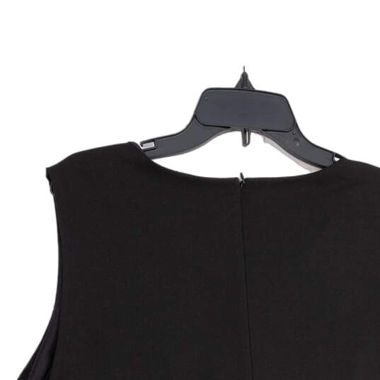 Womens Black Round Neck Sleeveless Back Zip Bodycon Dress Size 22W image number 4