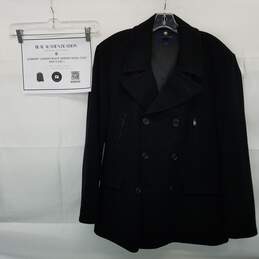 AUTHENTICATED Burberry London Black Merino Wool Coat Mens Size L
