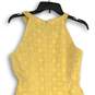 White House Black Market Womens Yellow Lace Round Neck Fit & Flare Dress Size 6 image number 4