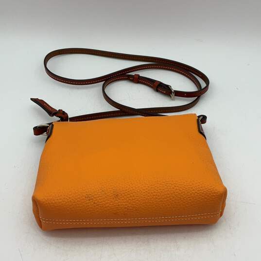 Dooney And Bourke Womens Orange Brown Leather Adjustable Strap Crossbody Purse image number 2