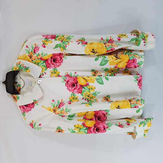 Charter Club Women White Floral Jacket L image number 1