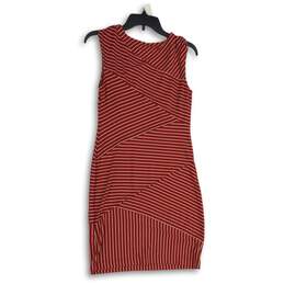 Ann Taylor Womens Red White Striped Surplice Neck Sleeveless Sheath Dress Sz XSP alternative image