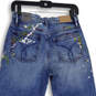 NWT Womens Blue Paint Splatters Denim High Rise Straight Leg Jeans Size 26 image number 3