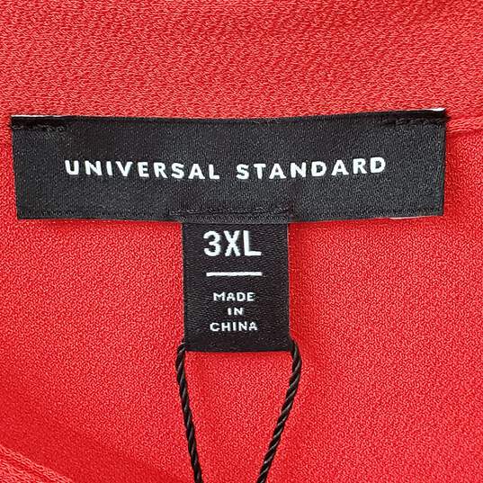 Universal Standard Red Long Sleeve Neck Tie Blouse Size 3XL image number 3