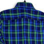 NWT Mens Green Blue Plaid Collared Short Sleeve Button-Up Shirt Size S image number 4