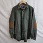 Pendleton dark green wool button up shirt elbow patches men's XL image number 1