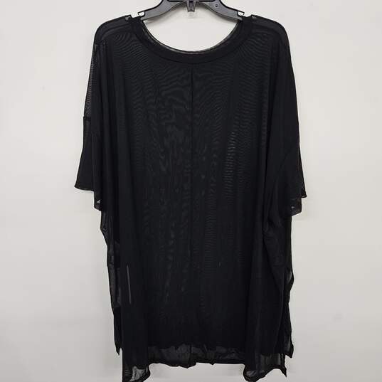 Black Mesh Top T-Shirt Beach Cover Up image number 1