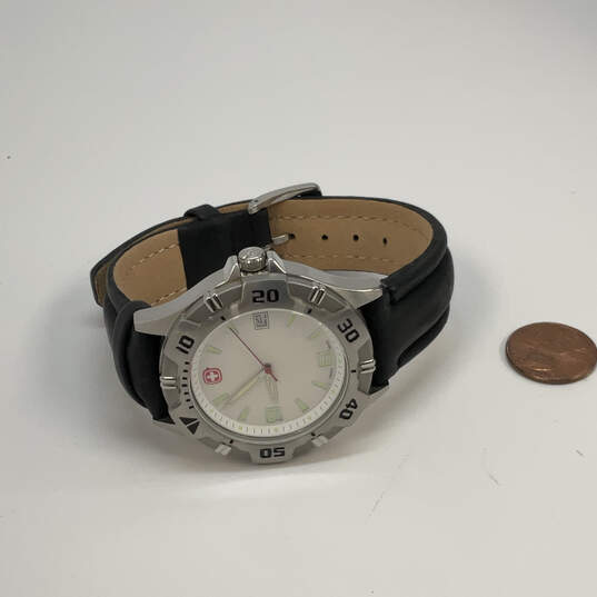 Designer Wenger White Round Dial Adjustable Leather Strap Analog Wristwatch image number 5