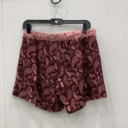 Lucky Brand Womens Pink Red Paisley Drawstring Mom Shorts Size Small alternative image
