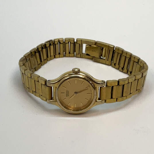 Designer Seiko Gold-Tone Chain Strap Round Dial Analog Wristwatch image number 2
