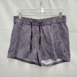 Lululemon WM's Athletica Speckle Blue & White Shorts w Drawstring Size 8