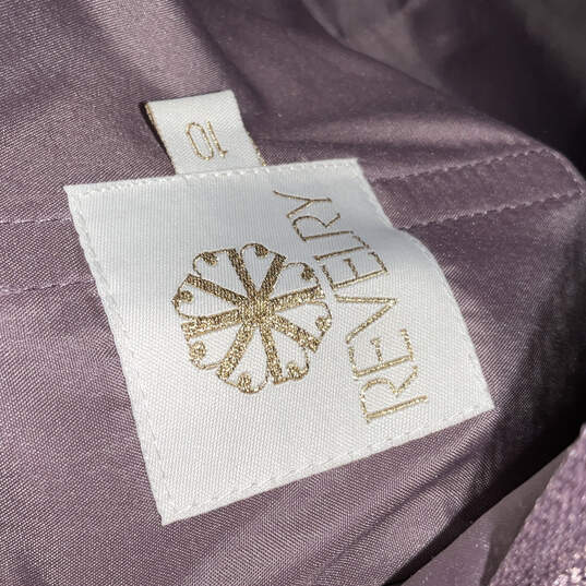 NWT Womens Purple Lace Sleeveless Padded Back Zip Maxi Dress Size 10 image number 4
