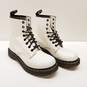 Dr. Martens 11821 White Leather Combat Boots Women's Size 7 image number 3