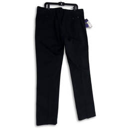 NWT Mens Black Flat Front Classic Fit Straight Leg Chino Pants Size 40TX36 alternative image
