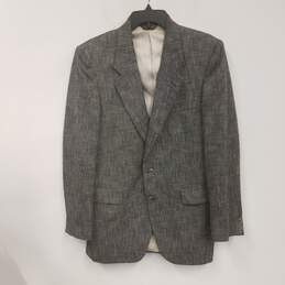 Mens Gray Long Sleeve Notch Collar Single Breasted Sport Coat Size Large