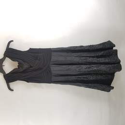 Adrianna Papell Women Black Evening Midi Dress Size 6 S