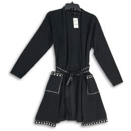 NWT INC International Concepts Womens Black Long Sleeve Cardigan Sweater Sz PXL