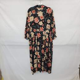Torrid Black Floral Patterned Button Up Maxi Dress WM Size 1 ( 14/16 ) alternative image