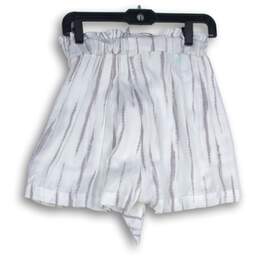 Jayne Womens White Striped Pleated Tie Front Paperbag Shorts Size M alternative image