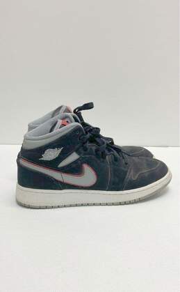 Air Jordan 1 Mid Black Particle Grey (GS) Athletic Shoes Women's Size 7