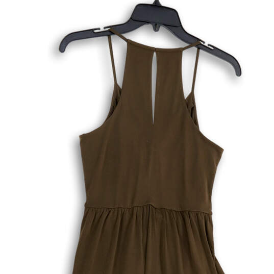 NWT Womens Brown Sleeveless V-Neck Back Keyhole Midi Sheath Dress Size S image number 4