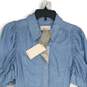 NWT Dear John Womens Blue Spread Collar Short Sleeve Shirt Dress Size Small image number 3