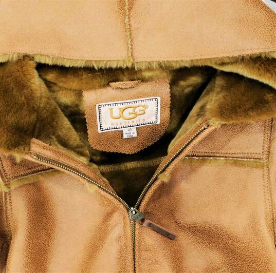 Baby Lt. Brown Hooded Zipper Pocket Fur Lined Coat SZ 12 image number 6
