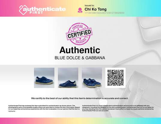 Authentic Dolce & Gabbana Blue Sneakers M 5.5 image number 8