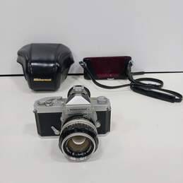 Black & Gray 35mm Camera w/ Leather Case